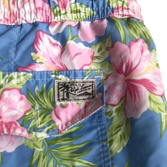 Polo Ralph Lauren Men's Swim Trunks XXL 38-42 Floral Mesh Lined Elastic Waist - Picture 2 of 10
